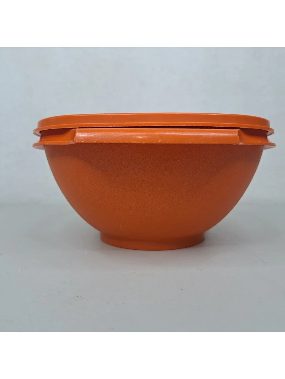 Vintage Tupperware Orange Servalier Square Bowl 838-3 Lid 839-2